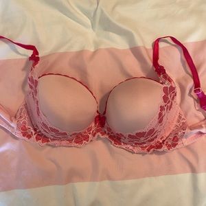 Pink lace bra